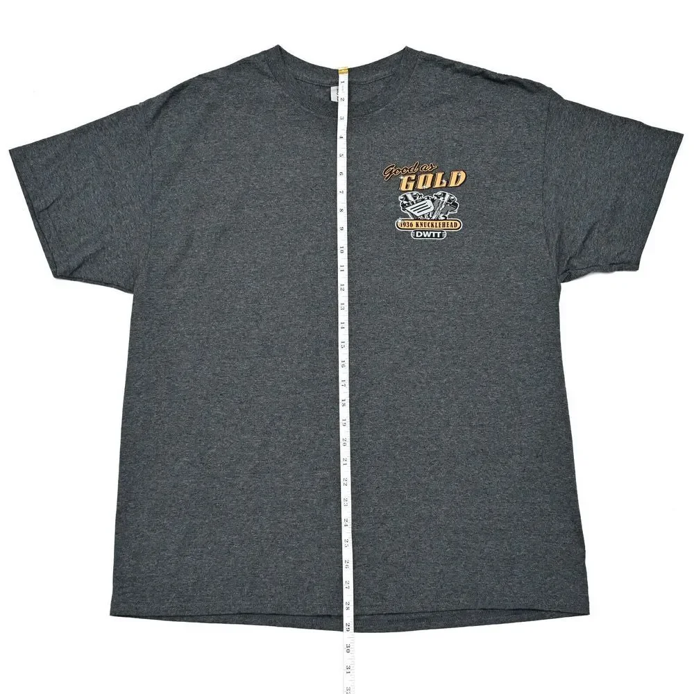 Harley Davidson 1936 Knucklehad Motorcycle‎ T Shirt Men's XL Gray Classic